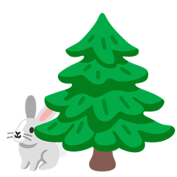 Rabbit face and Evergreen tree