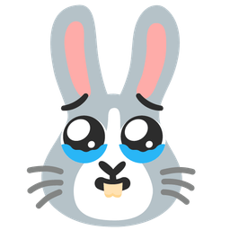 Rabbit face and Face holding back tears