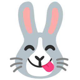 Rabbit face and Face savoring food