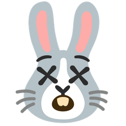 Rabbit face and Face with crossed-out eyes