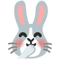 Rabbit face and Face with hand over mouth