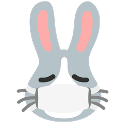 Rabbit face and Face with medical mask