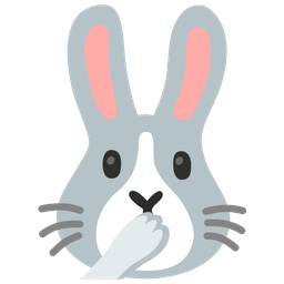 Rabbit face and Face with open eyes and hand over mouth
