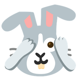 Rabbit face and Face with peeking eye