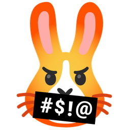 Rabbit face and Face with symbols on mouth