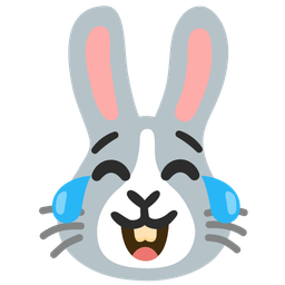 Rabbit face and Face with tears of joy