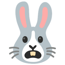 Rabbit face and Frowning face with open mouth