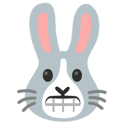 Rabbit face and Grimacing face