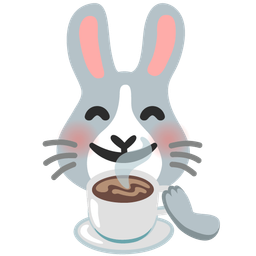 Rabbit face and Hot beverage