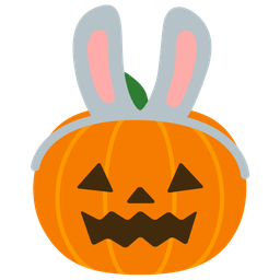 Rabbit face and Jack-o-lantern