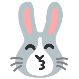 Rabbit face and Kissing face with smiling eyes