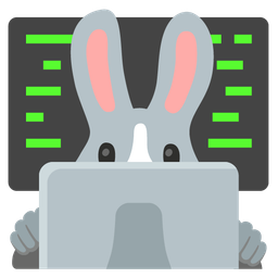 Rabbit face and Laptop