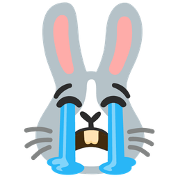 Rabbit face and Loudly crying face