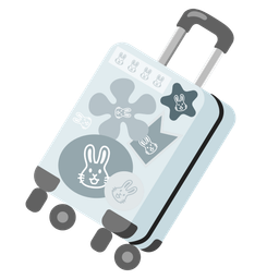 rabbit face and luggage