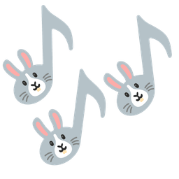 Rabbit face and Musical notes