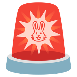 Rabbit face and Police car light