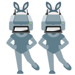 Rabbit face and Printer