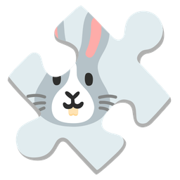 Rabbit face and Puzzle piece