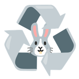 Rabbit face and Recycling symbol