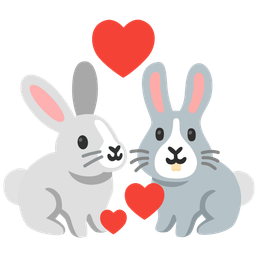 Rabbit face and Revolving hearts