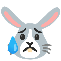 Rabbit face and Sad but relieved face