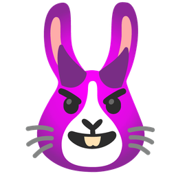Rabbit face and Smiling face with horns