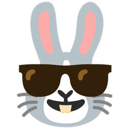 Rabbit face and Smiling face with sunglasses