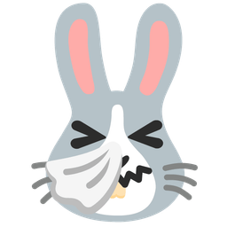 Rabbit face and Sneezing face