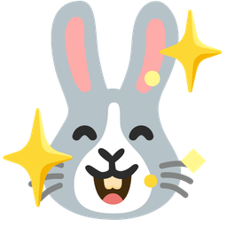 Rabbit face and Sparkling heart