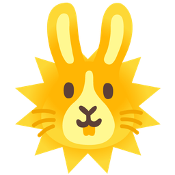Rabbit face and Sun with face