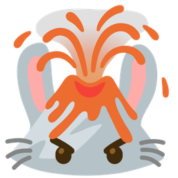 Rabbit face and Volcano