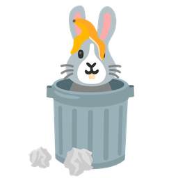 Rabbit face and Wastebasket