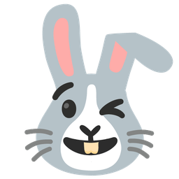 Rabbit face and Winking face