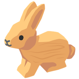 rabbit face and wood