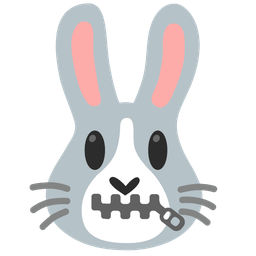Rabbit face and Zipper-mouth face