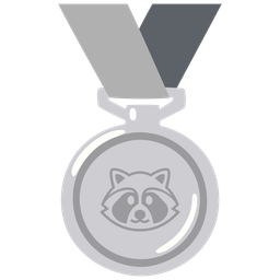 Raccoon and 2nd place medal