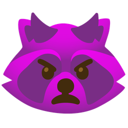 Raccoon and Angry face with horns