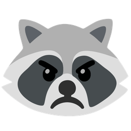 Raccoon and Angry face