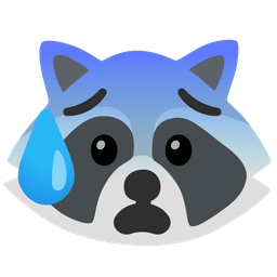 Raccoon and Anxious face with sweat