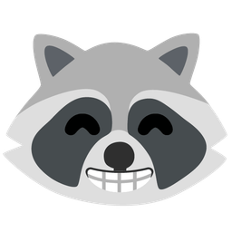 Raccoon and Beaming face with smiling eyes