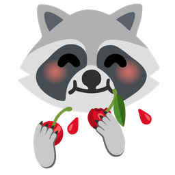 Raccoon and Cherries
