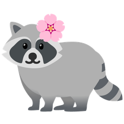 raccoon and cherry blossom