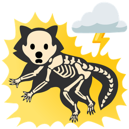 Raccoon and Cloud with lightning