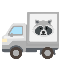 raccoon and delivery truck