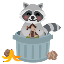 raccoon and derelict house