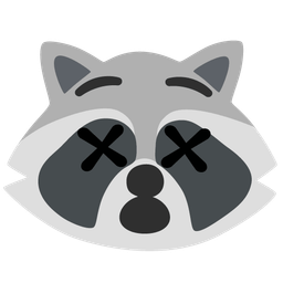 Raccoon and Face with crossed-out eyes