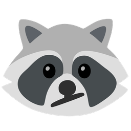 Raccoon and Face with diagonal mouth