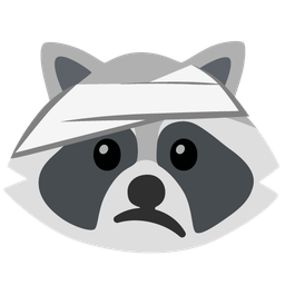 Raccoon and Face with head-bandage