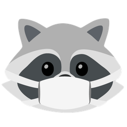 Raccoon and Face with medical mask