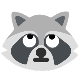 Raccoon and Face with rolling eyes